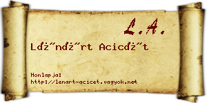 Lénárt Acicét névjegykártya